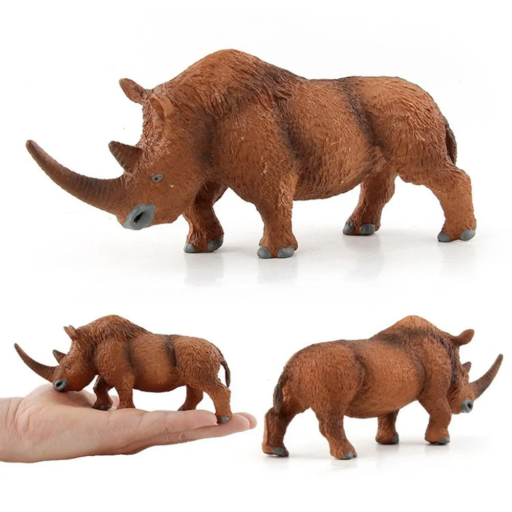 

New Woolly Rhinoceros Figure Toy PVC Safe Coelodonta Rhino Model Home Decor Decoration Animal Toys Kids Gift Educational Toys