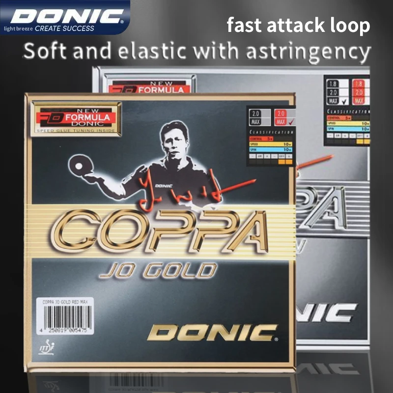 Genuine DONIC professional table tennis rubberized racket with high elasticity, reverse rubber cover, platinum JO12061