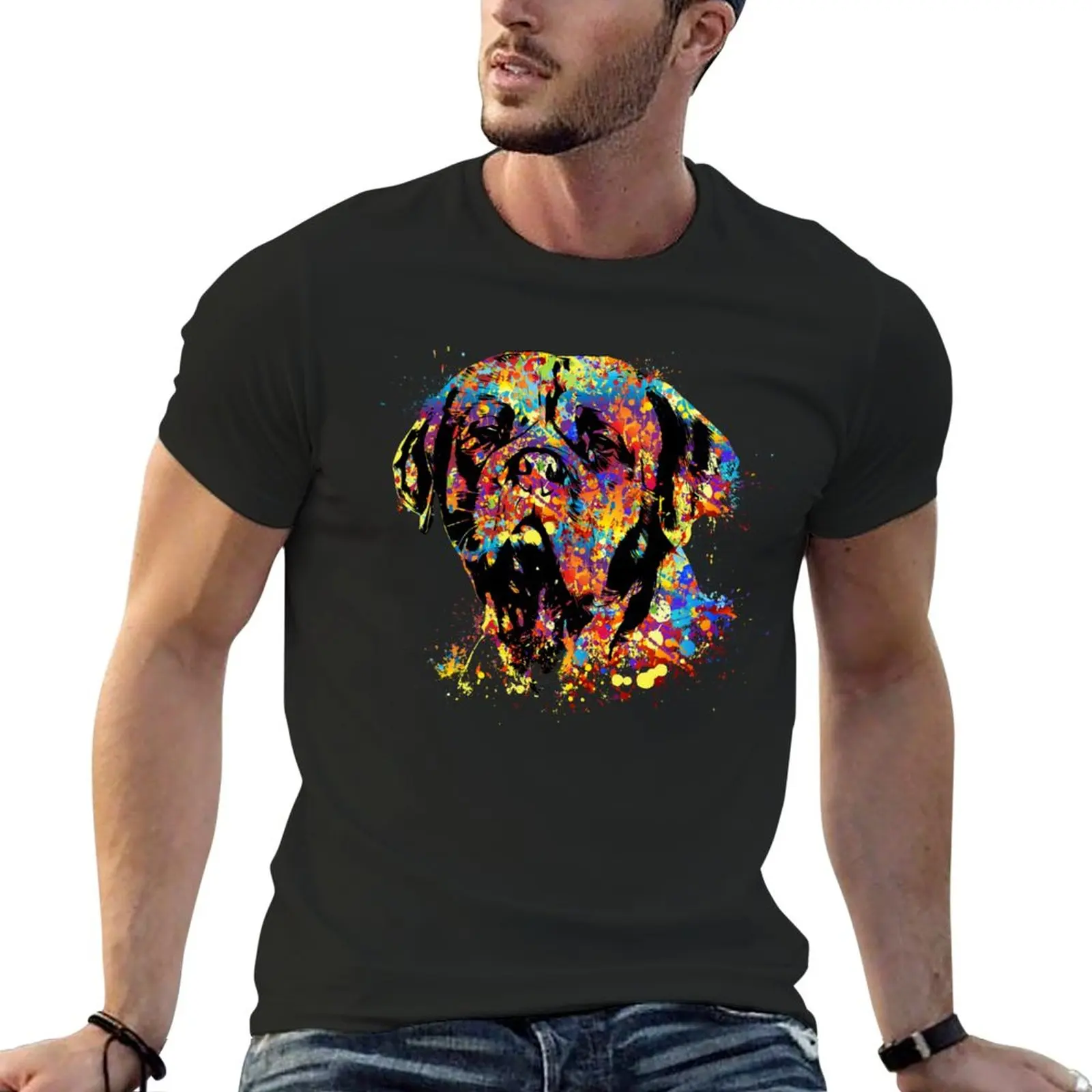 Camiseta colorida de Dogue de Burdeos para niños, camisetas blancas para hombres, camisetas gráficas de anime, nuevas