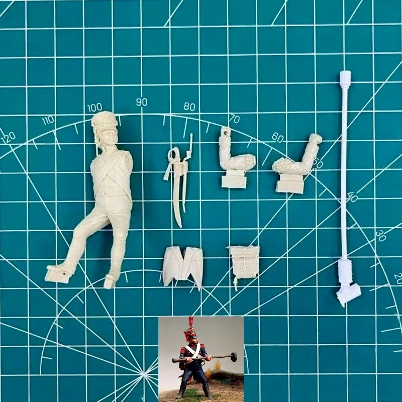 1/32 Scale 54mm Die-Cast Resin Figure Model Kit Artilleryman with A Swab Model Miniature Toys Unassembled and Unpainted