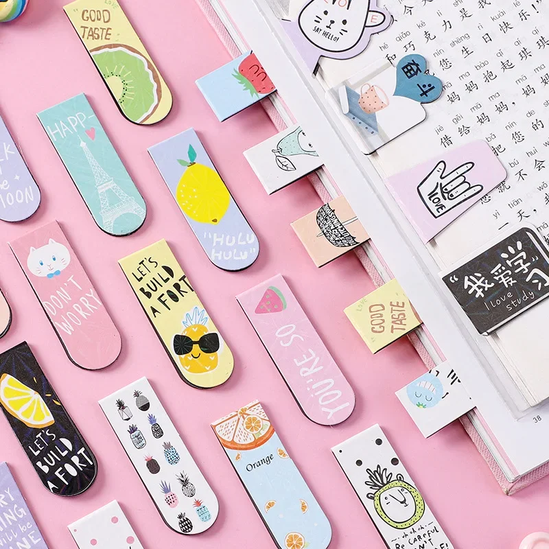 Kawaii Book Mark Random Cute Cartoon Creative Magnetic Bookmark Marker Bookmark Of Pages Kids Gifts School Stationery Supplies