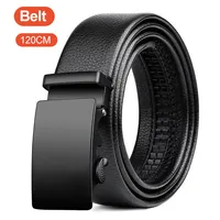 Business Men's Belt Metal Automatic Buckle Work Belt High Quality Men 120cm Leather Belt Business