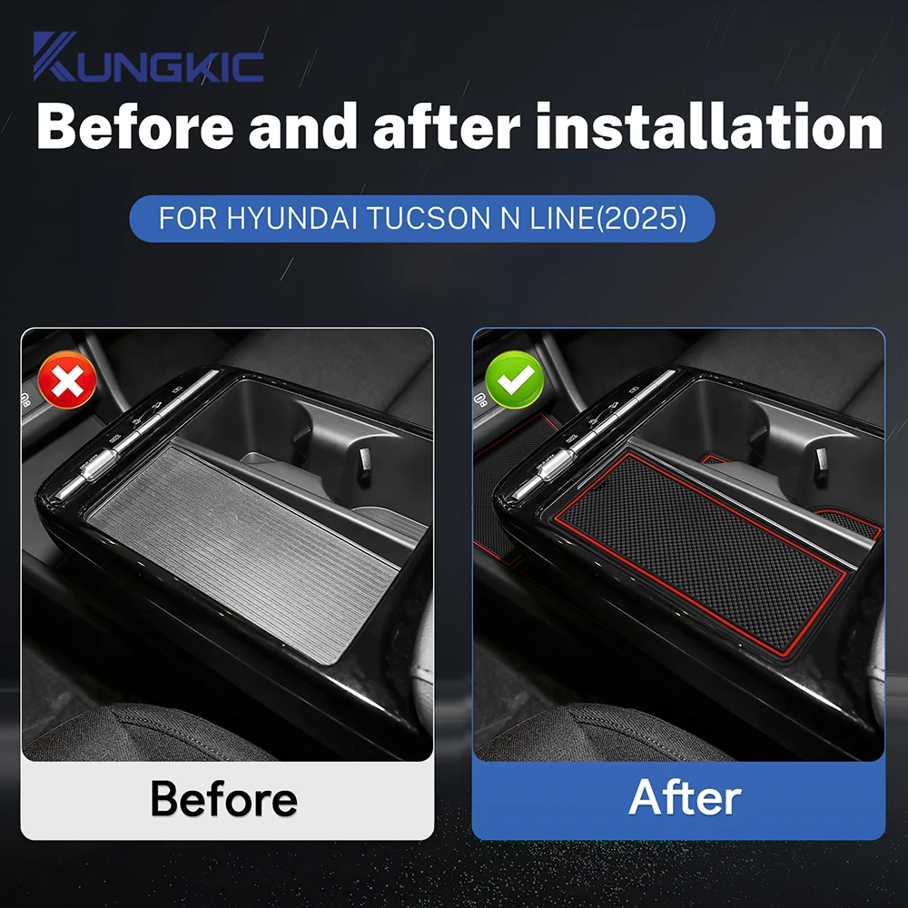 Car Anti-slip Rubber Door Groove Slot Mat Interior Storage Pad Car Interior Accessories For Hyundai Tucson NX4 2025-2026