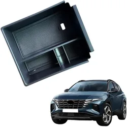 Center Console Organizer Tray for 2022 2023 2024 Hyundai Tucson Accessories, Interior Storage Box, Black