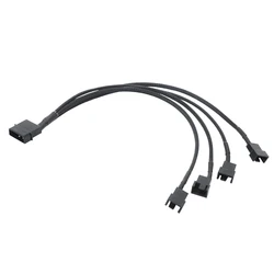Câble adaptateur d'extension de ventilateur, 1 à 4 voies, séparateur Y Sletransved, 4 broches, Molex mâle à 2x4 broches, connecteur PWM mâle