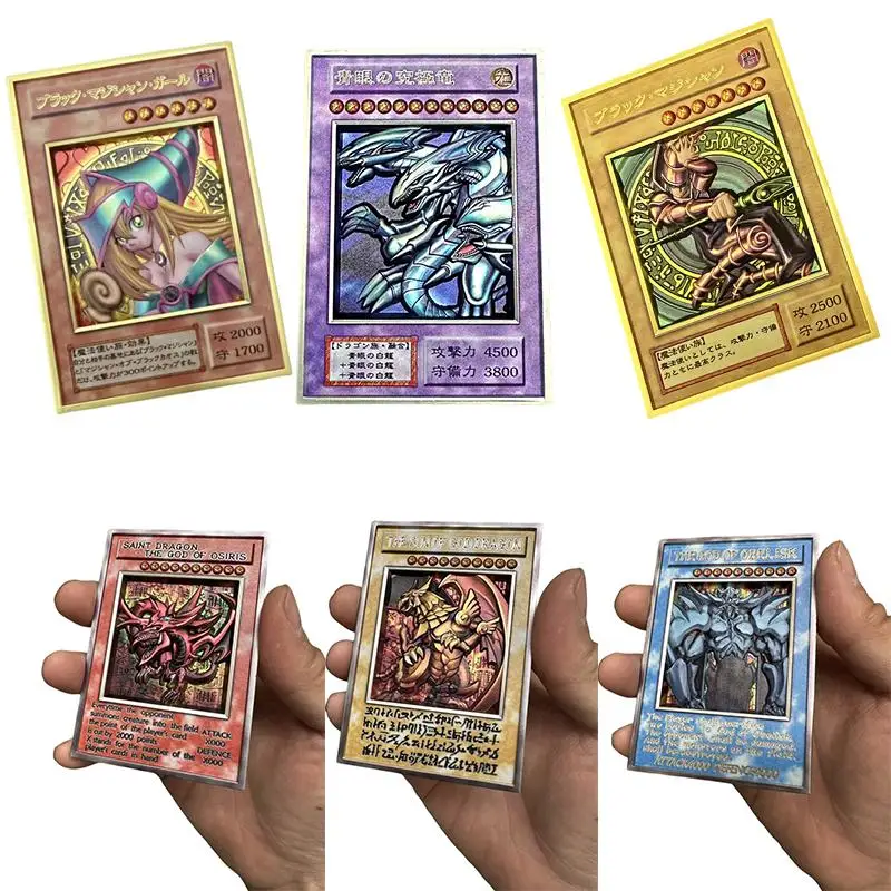 

Homemade Yu-Gi-Oh! Metal Stereo Card Card of God Black Magician Girl Anime Characters Collection Card Cartoon Toy Christmas Gift