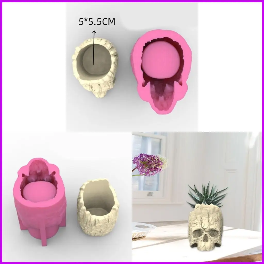 

Reusable Skull Flower Pots Mold For Customizable Home And Office Decorations