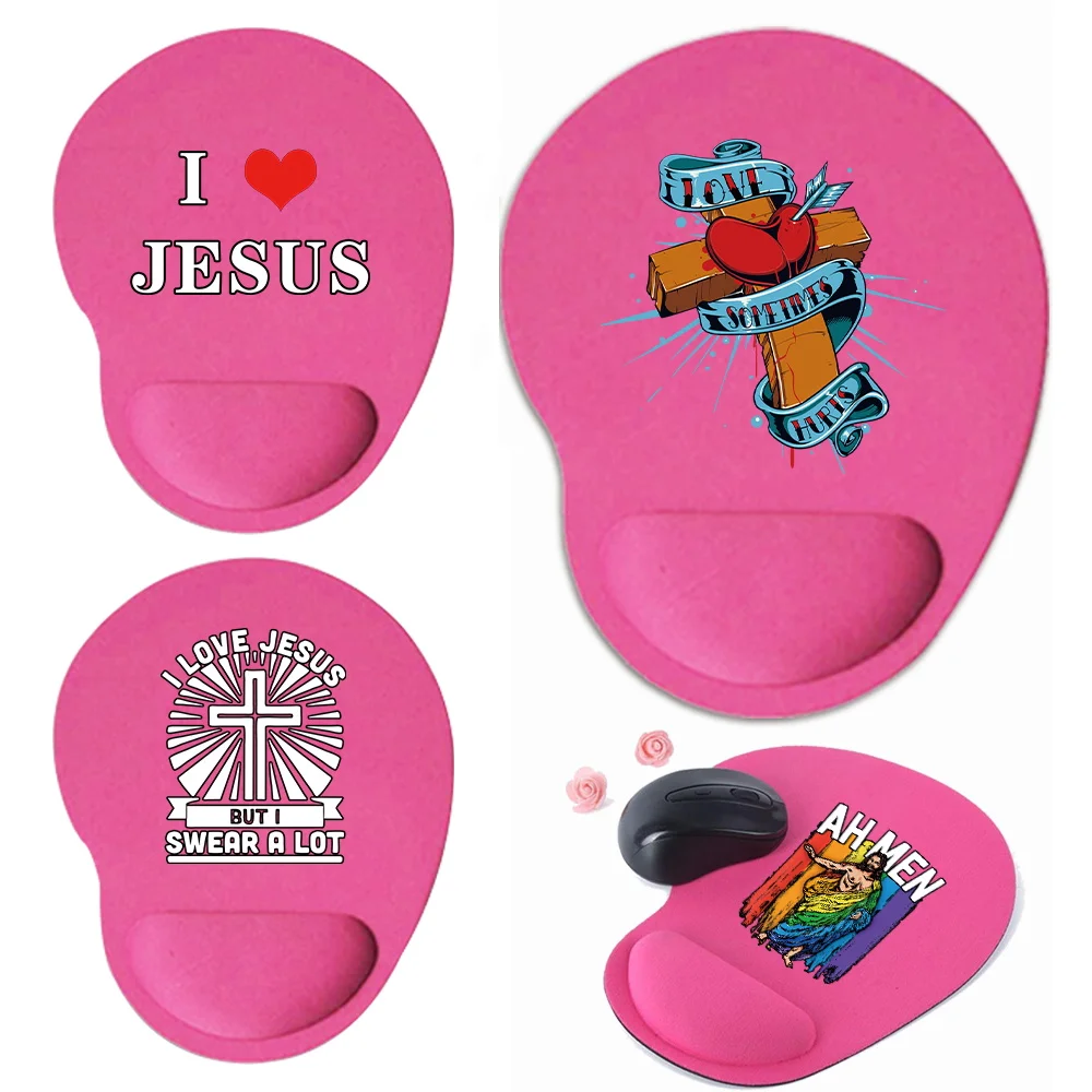 

Computer Game Mouse Pad Ergonomic Wrist Mousepad Blue Comfortable Office Accessories Memory Cotton Rebound Jesus Series