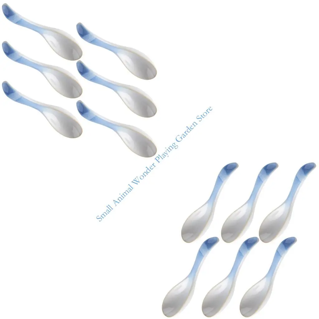 C9GC Pack of 6 Easy Cleaning Ceramic Spoons Smooth Surfaces Simplifies Washing Process