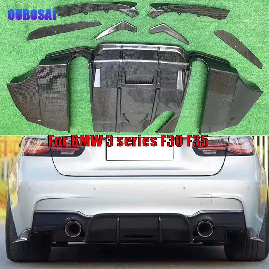 

For BMW 3 series F30 F35 320 330 GEEX style Carbon Fiber Car Rear Bumper Diffuser Rear Splitters Spoiler Back lip automotive par