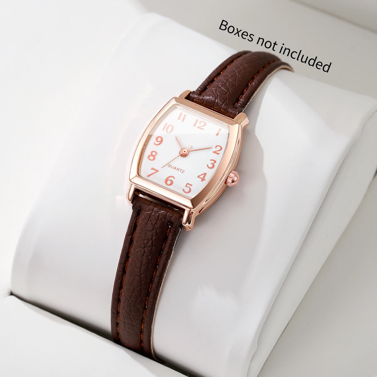 Fashion Tonneau Dial Women Quartz Watch Ultra-thin Leather Strap Elegant Ladies Wristwatches Relogio Feminino（Without Box）