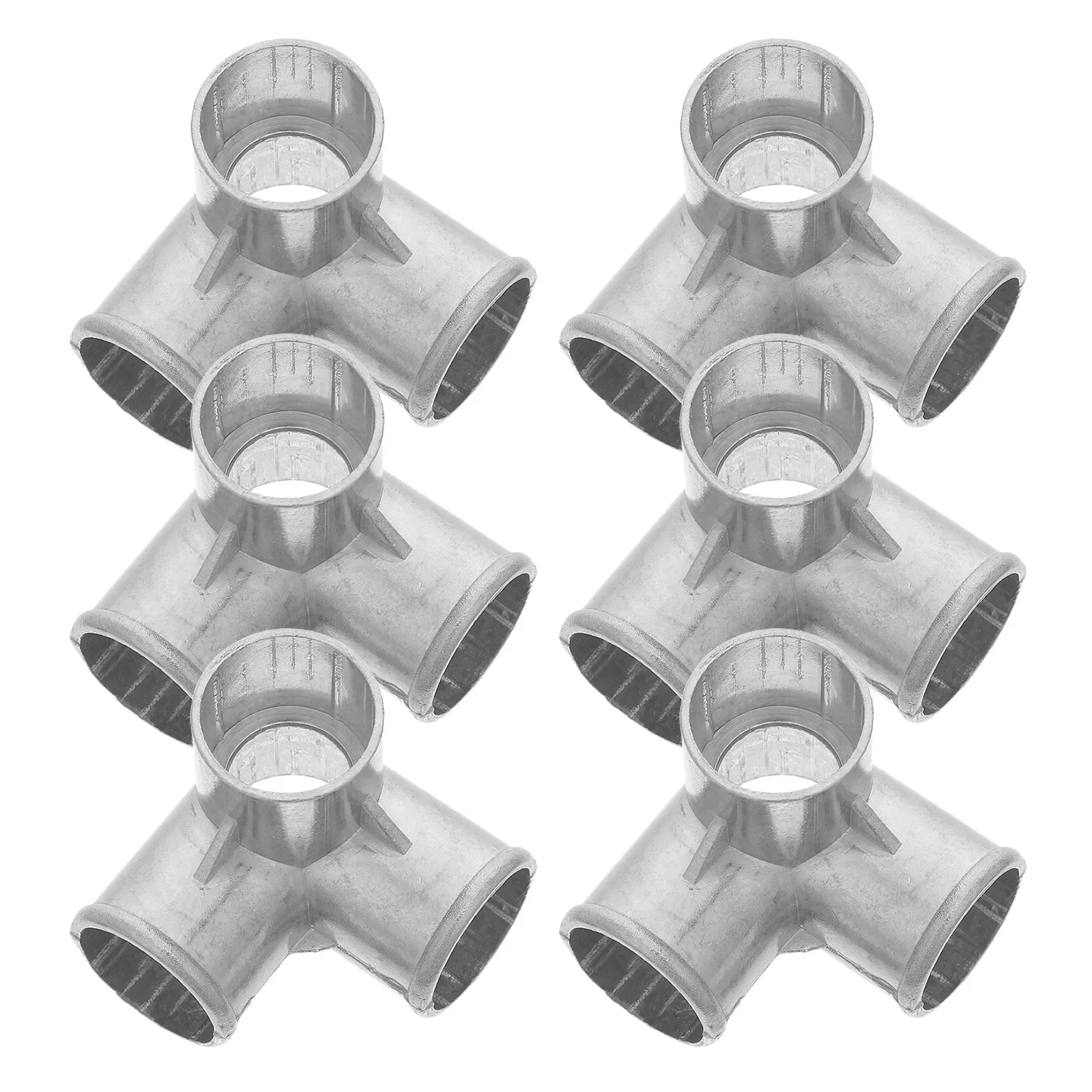 6Pcs Fabric Wardrobe Connectors Round Tube Elbow 3Way Closet Pole Connector Metal Closet Frame Joint Quick Assembly DIY Storage