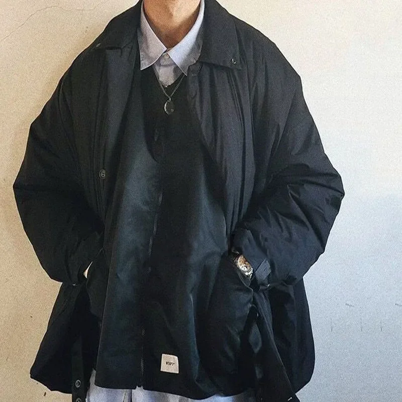 N.HOOLYWOOD شيرلي القطن النمط الياباني معطف سميك فضفاض الشتاء الرجال وصول جديد سميكة الجيش الأخضر سترة سترة الاتجاه #3