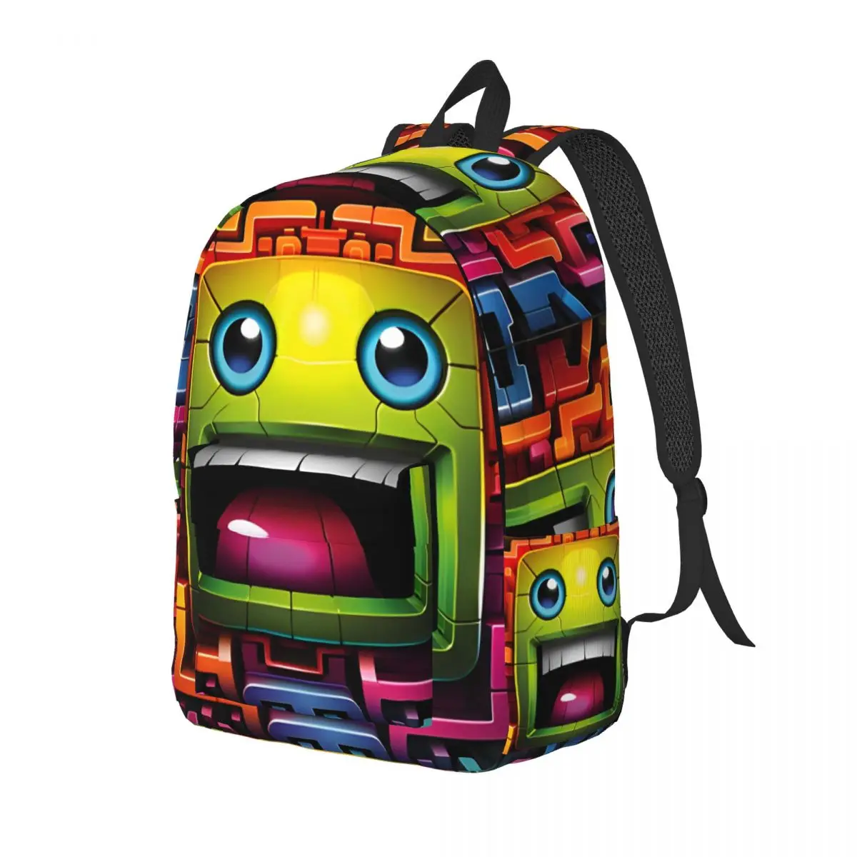 Geometria Cube Gaming Traço Mochila, Elementary High College School Student Book Bags, Homens e Mulheres Daypack