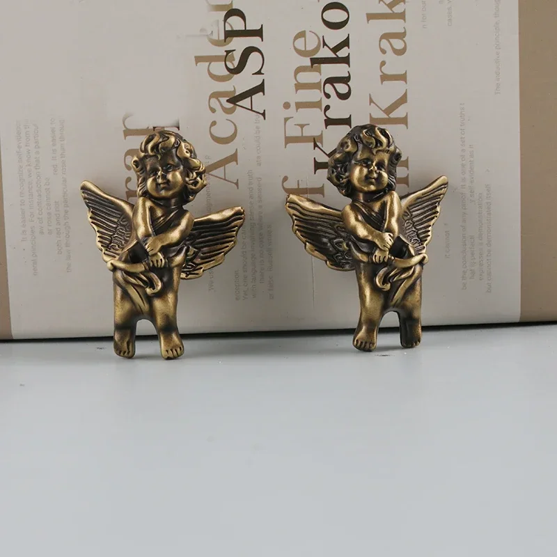 Cupid Angel Small Handle Brass Cabinet Antique Bronze Handle Style Retro Furniture Brass Drawer Handle