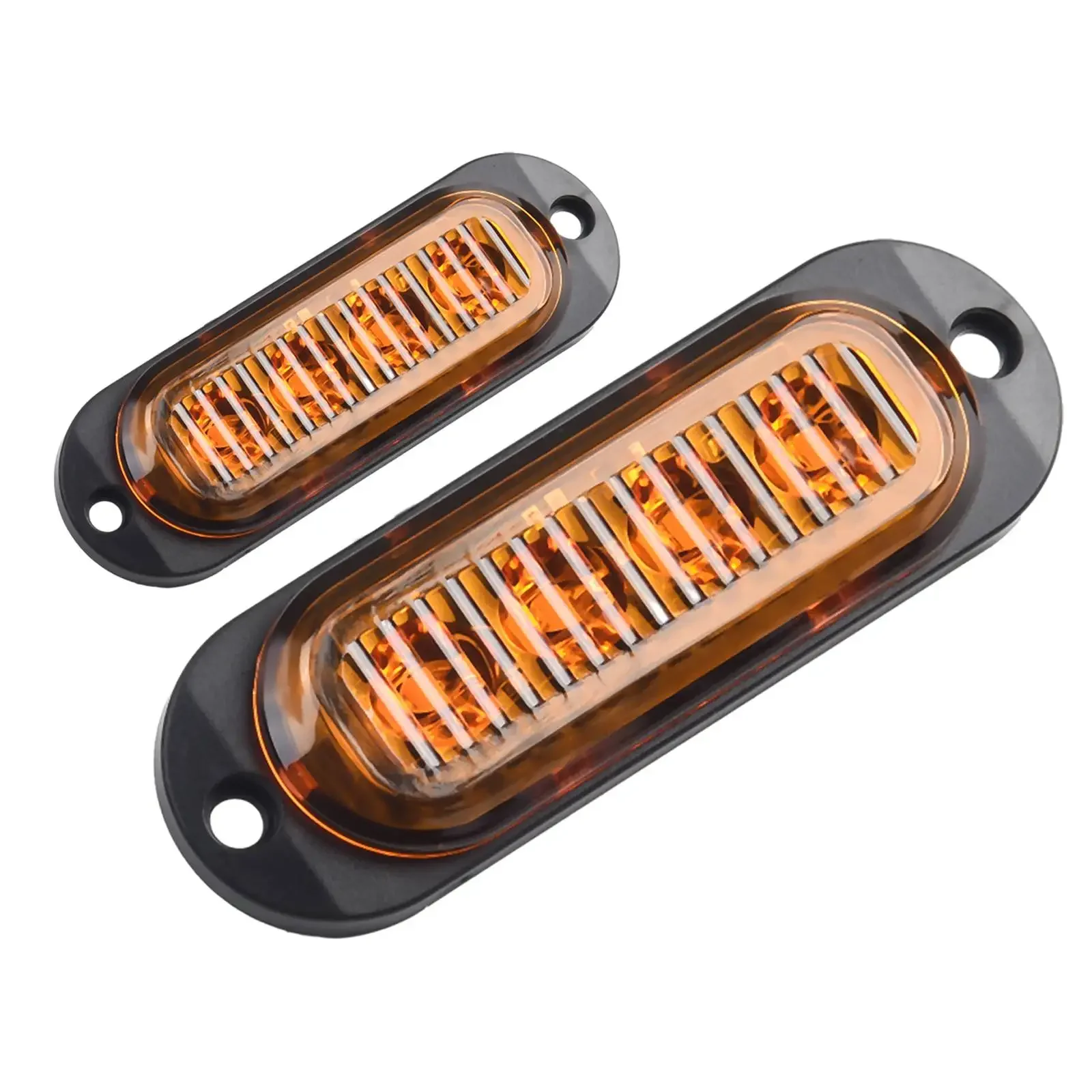 2 uds 12V-24V LED amarillo marcador lateral lámpara de luz indicadora 4LED lámpara camión remolque caravanas accesorios de repuesto