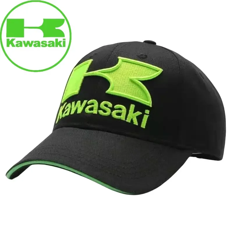 

New Kawasaki Motorcycle Baseball Hat Racing Team Outdoor Sports Hardtop Duck Tongue Hat Men's Sunshade