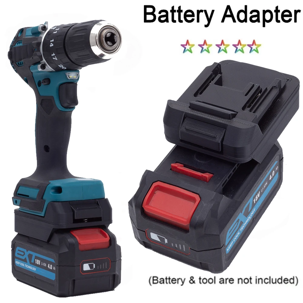 ตัวแปลงตัวแปลงแบตเตอรี่สำหรับ erbauer EXT 18V แบตเตอรี่ลิเธียมสำหรับ Makita 18V เครื่องมือไฟฟ้าไร้สาย (ไม่รวมแบตเตอรี่)