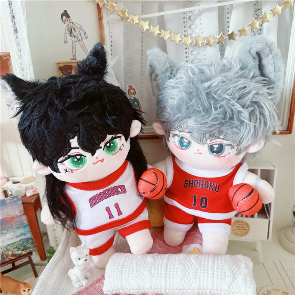 Three-piece Set Doll Basketball Uniform Outfit Pant 20cm Cotton Doll Clothes Red Ball Plush Doll Sports Clothes