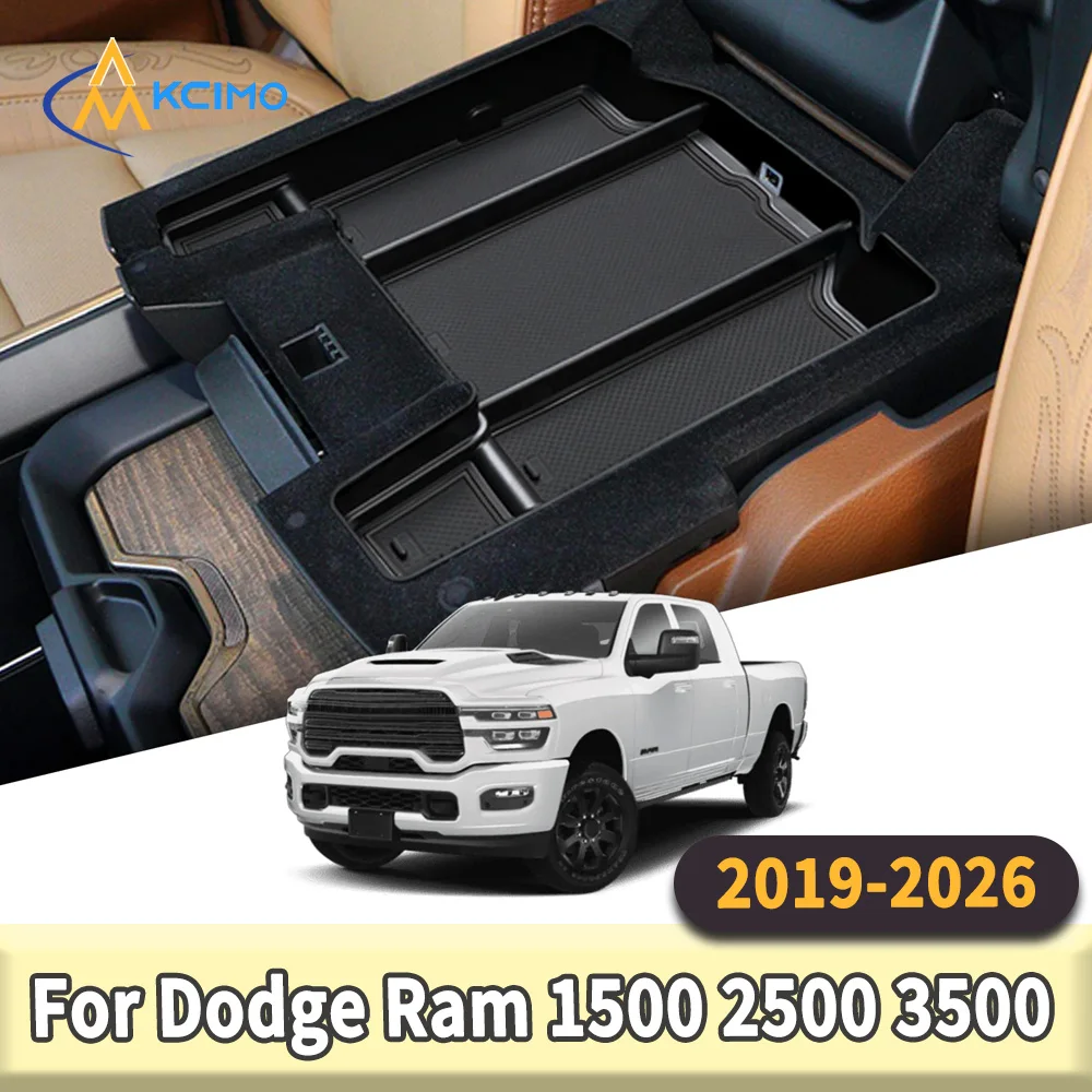 

Central Armrest Storage Organizer Box for Dodge Ram 1500 2500 3500 2019-2026 ABS Black/Red Stowing Tidying Auto Accessories