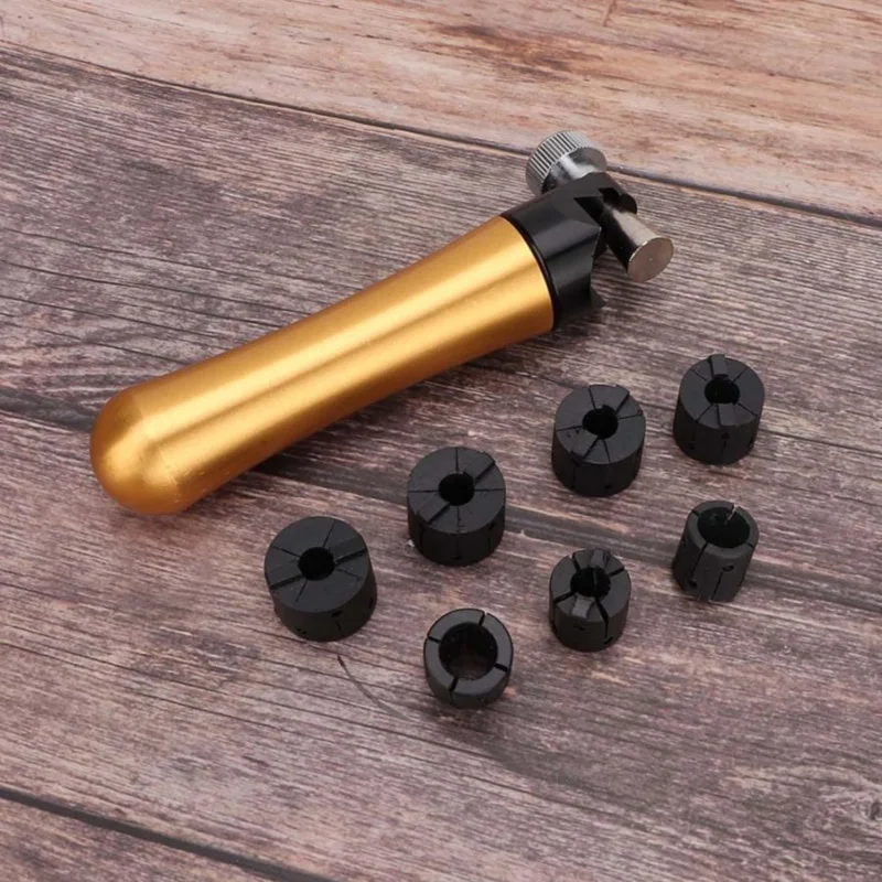7Pcs Professional Ring Fixture Clamp Tool Kit Round Dies Metal Measuring Stick Ring Sizer for Jewelry Making Processing