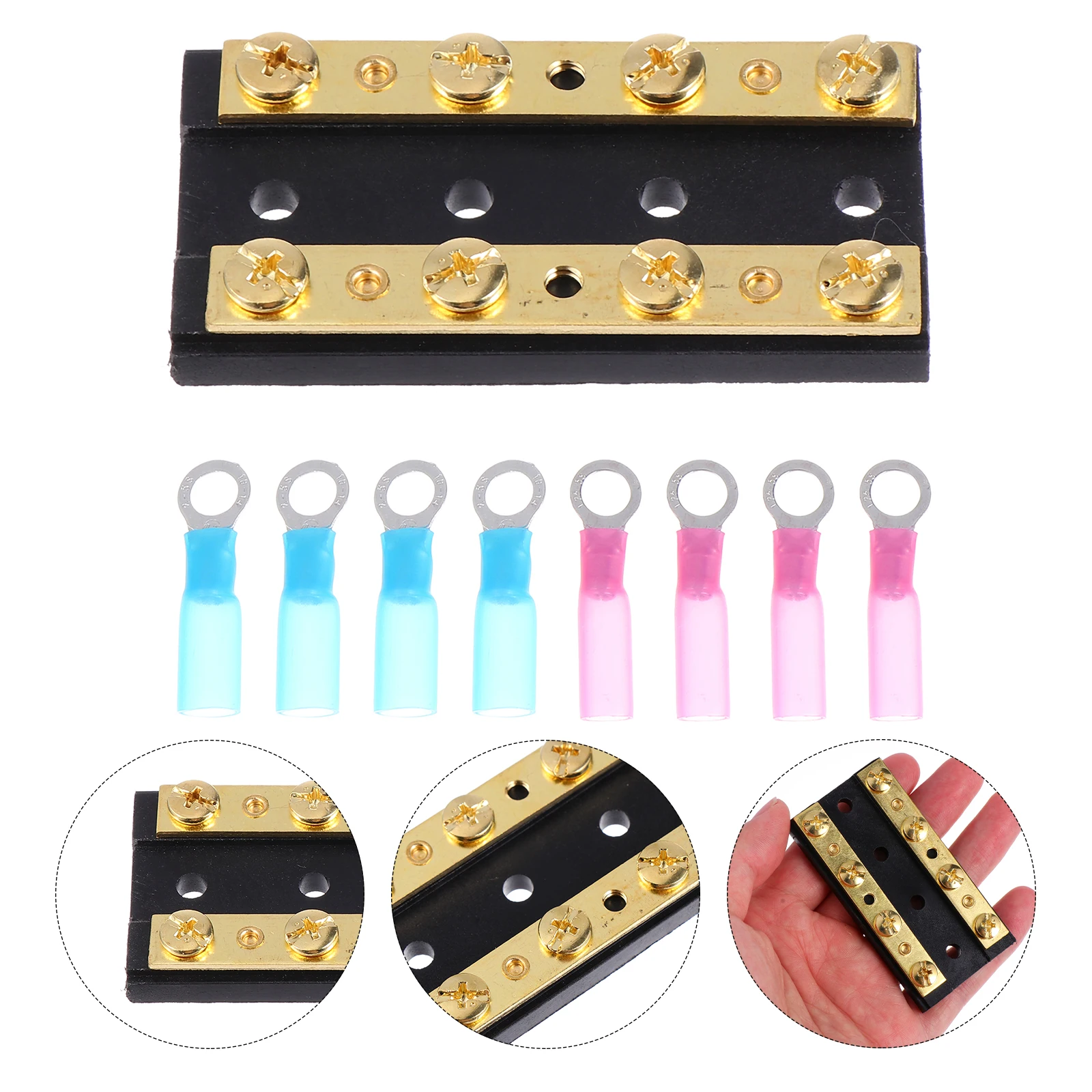 

60A Bus Bar Independent Terminal Junction Block Glass Fiber Reinforced Waterproof Heat Shrink Marine Automotive for Boat