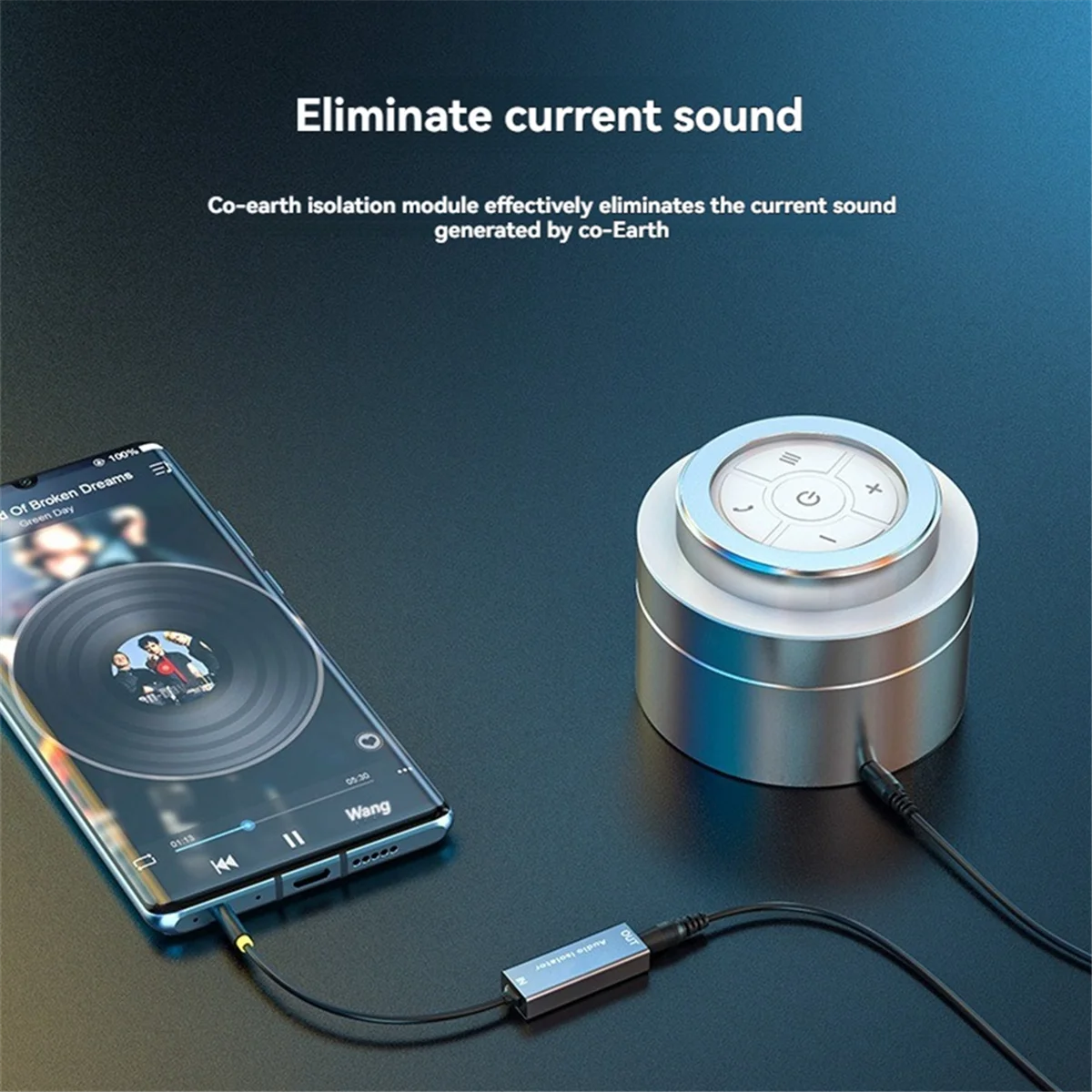 AA87C 3.5mm isolateur Audio haut-parleur ligne isolateur pour système Audio stéréo de voiture réducteur de bruit filtre boucle de terre isolateur de bruit