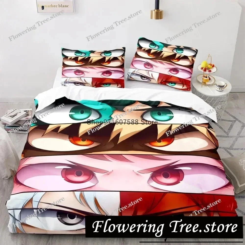 

New Anime My Hero Academy Bedding Set Anime Characters Duvet Cover Set 3D Quilt Bed Set Queen King Size Boys Home Textile