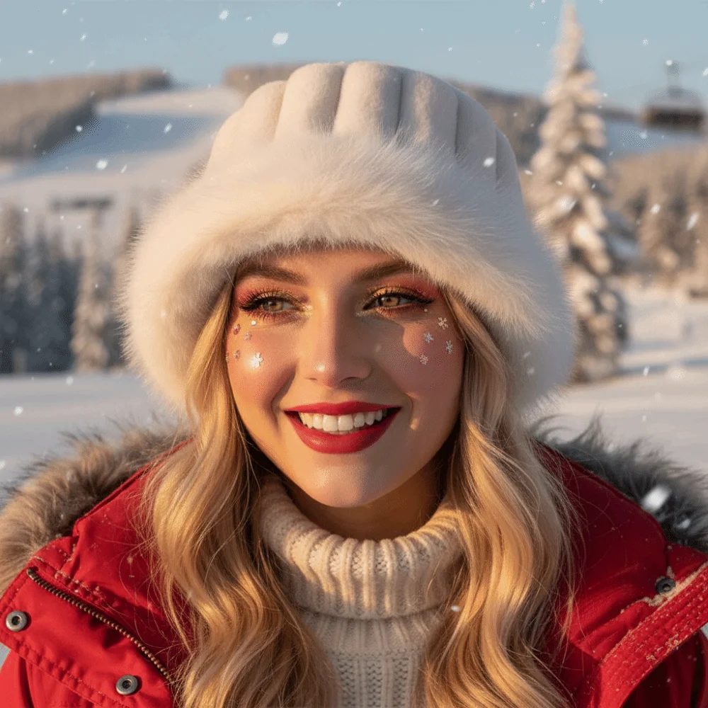 Vertical Texture Striped Fur Hat Fleece Lining Faux Fur Brim Plush Trapper Hats Soft Windproof Puffy Bucket Cap Teens