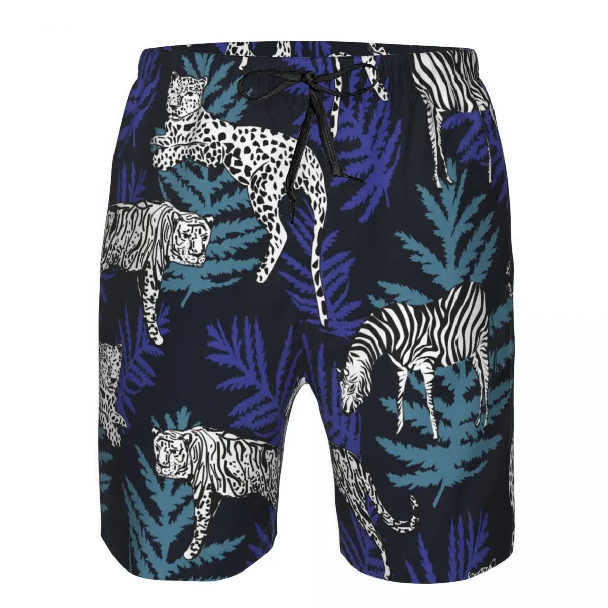 Quick Dry Summer Mens Swimwear Beach Board Short Briefs For Man Bright Leopard Zebra Tiger Swimming Trunk Beachwear