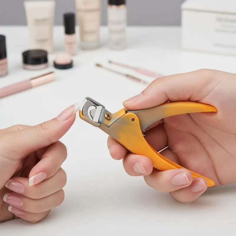 U-Shaped French False Nail Scissors Professional Stainless Steel Head Nail Clipper Acrylic Gel French False Nail Tips Clipper