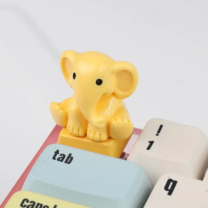 Y88B Lovely 만화 코끼리 키 캡 3D 게임 키보드 용 수지 키 캡 디자인