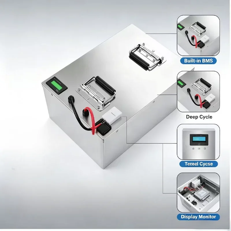 84VVoltage Large Capacity Lithium Iron Phosphate Batter Pack, Smart BMS With APMonitoring, Deep Cycle Cells For Off-Grid Energy