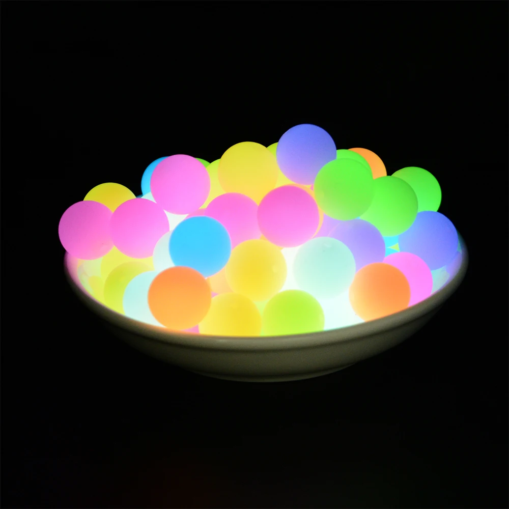 LOFCA 15mm 20 pezzi Perline luminose in silicone Nuove perline rotonde fluorescenti Crea braccialetti Accessori per gioielli collana portachiavi fai da te