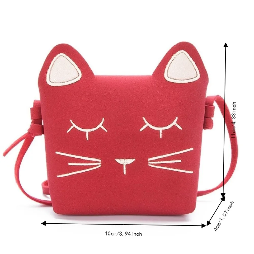 Fashionable Mini Crossbody Bag Frosted Leather Cat Pattern Shoulder Bag Large Capacity Messenger Bag Girl Children - view 6