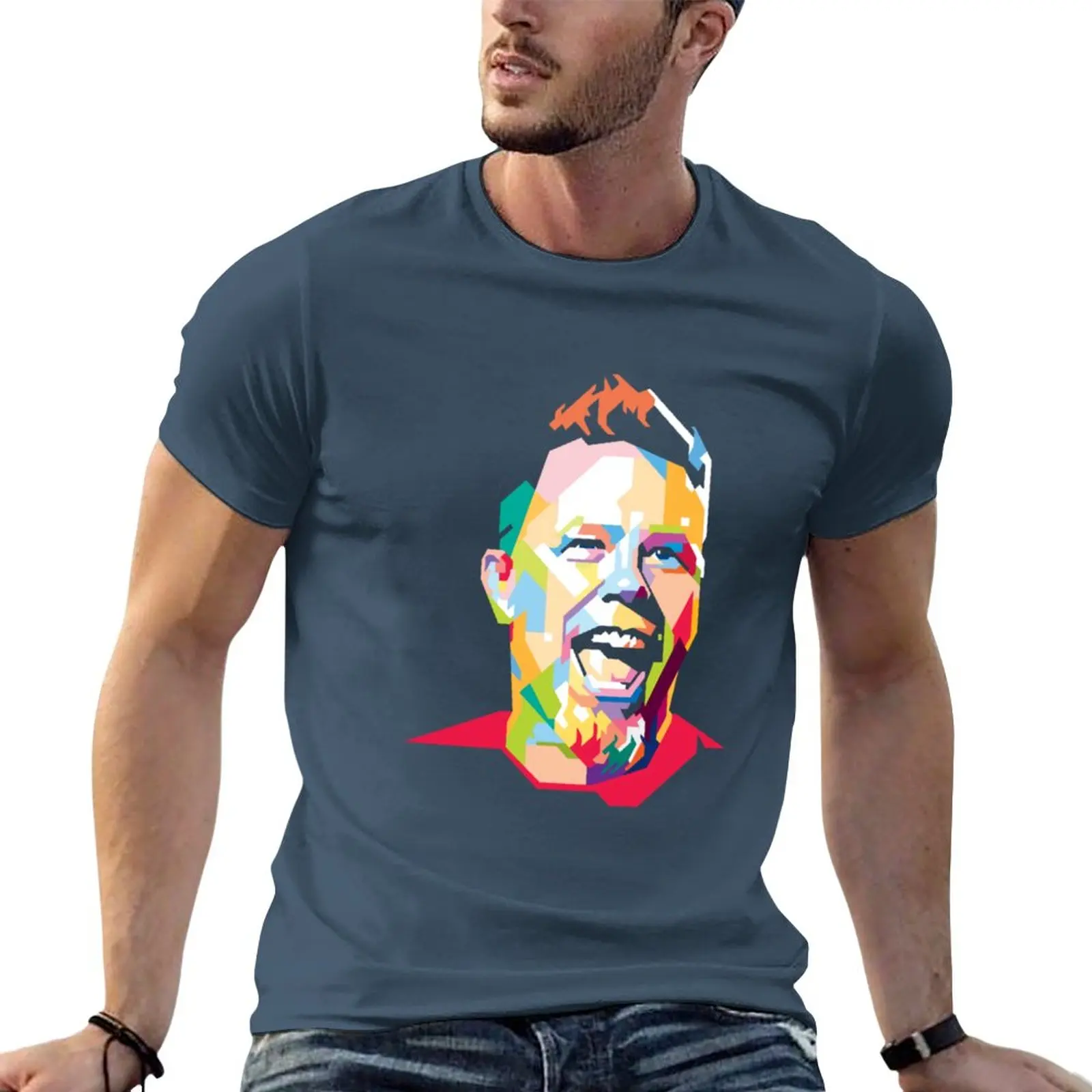 James Hetfield T-Shirt oversizeds anime tops black t-shirts for men