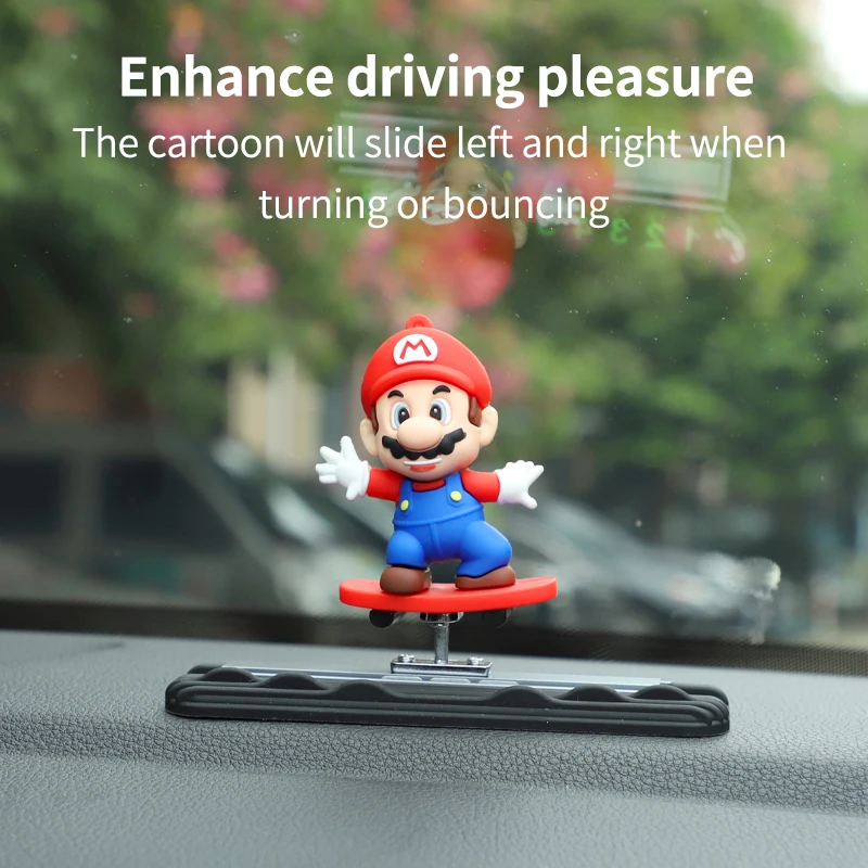 Car Automatic Sliding Skateboard Bear Alloy Cute Cartoon Scooter Center Console Ornaments Creative Car Decoration Accessories image 5