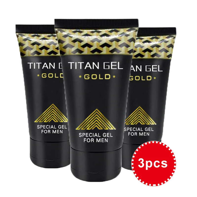 3pcs/lot Original TITAN Gold GEL Penis Enlargement Cream Erection Enhance Size Increase Longer Sex Pump Enlarger Toys For Men