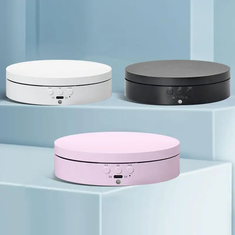 360 Rotating Display Stand 3 Speeds Electric Turntable for Exhibitions and Photography USB Battery Powered