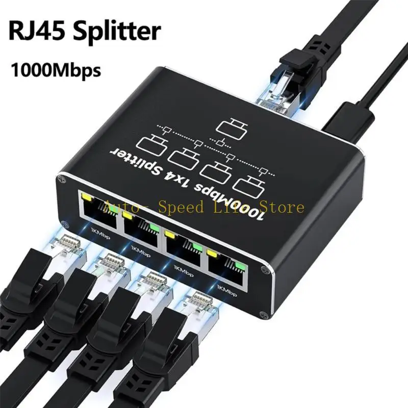 02DA 1 w 2 3 4 Out 1000 / s adapter sieci internetowej z punktami RJ45 Gigabit Splitter dla telewizji i komputera