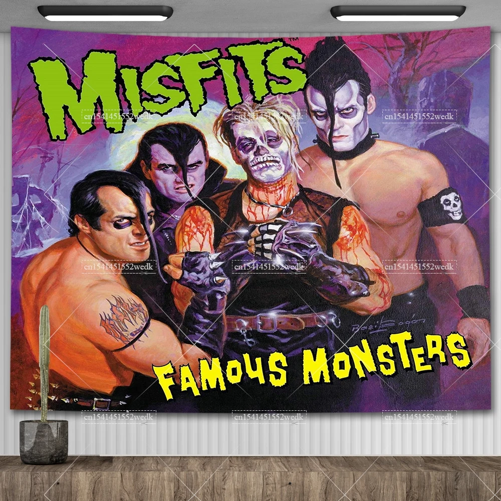 American Punk Band Misfitss Poster Banner Flag Rock Band Wall