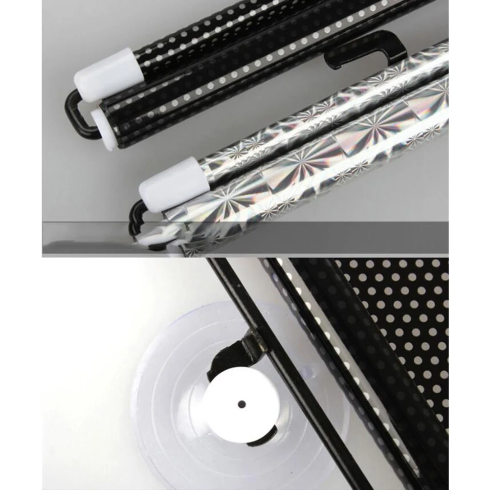 

Suction Cup Balcony Sunshade Blackout Curtain Free-Perforated Temporary Portable Lightweight Black Mesh Dot Door Shade