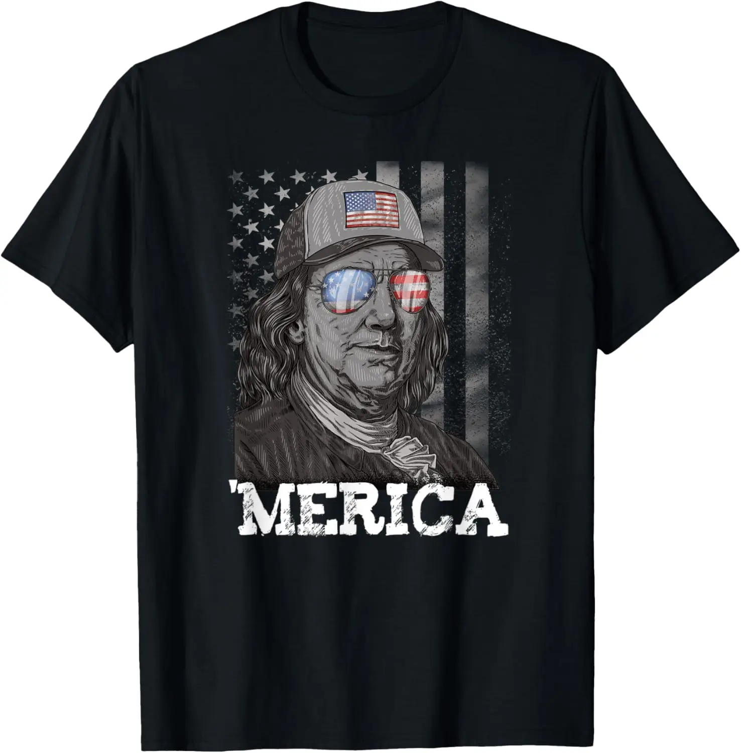 

4th of July 'merica USA Patriotic President Franklin For Men T-Shirt