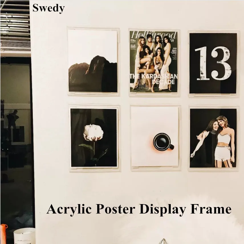 A4 Wall Mount Acrylic Sign Holder Menu Paper Card Holder Display Stand 8.5 x 11 Inches Picture Photo Ad Poster Frames