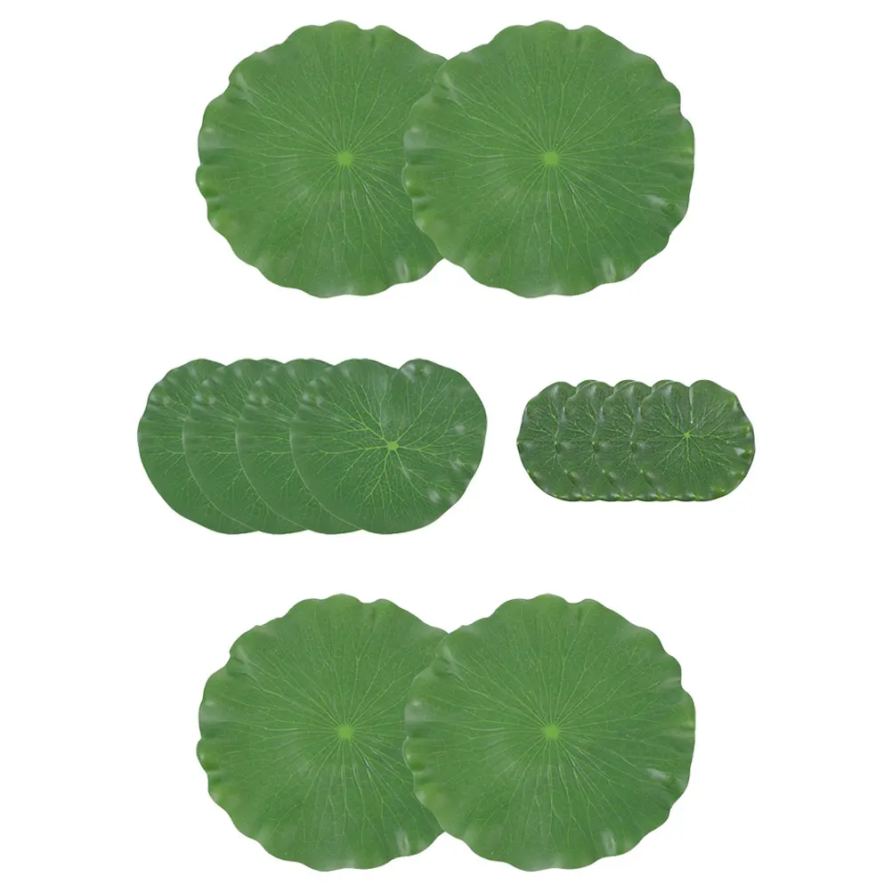 

12 Pcs Simulated Lotus Leaf Decoration Artificial Fake Water Plants Tank Floating for Pads Pool Foam Aquarium