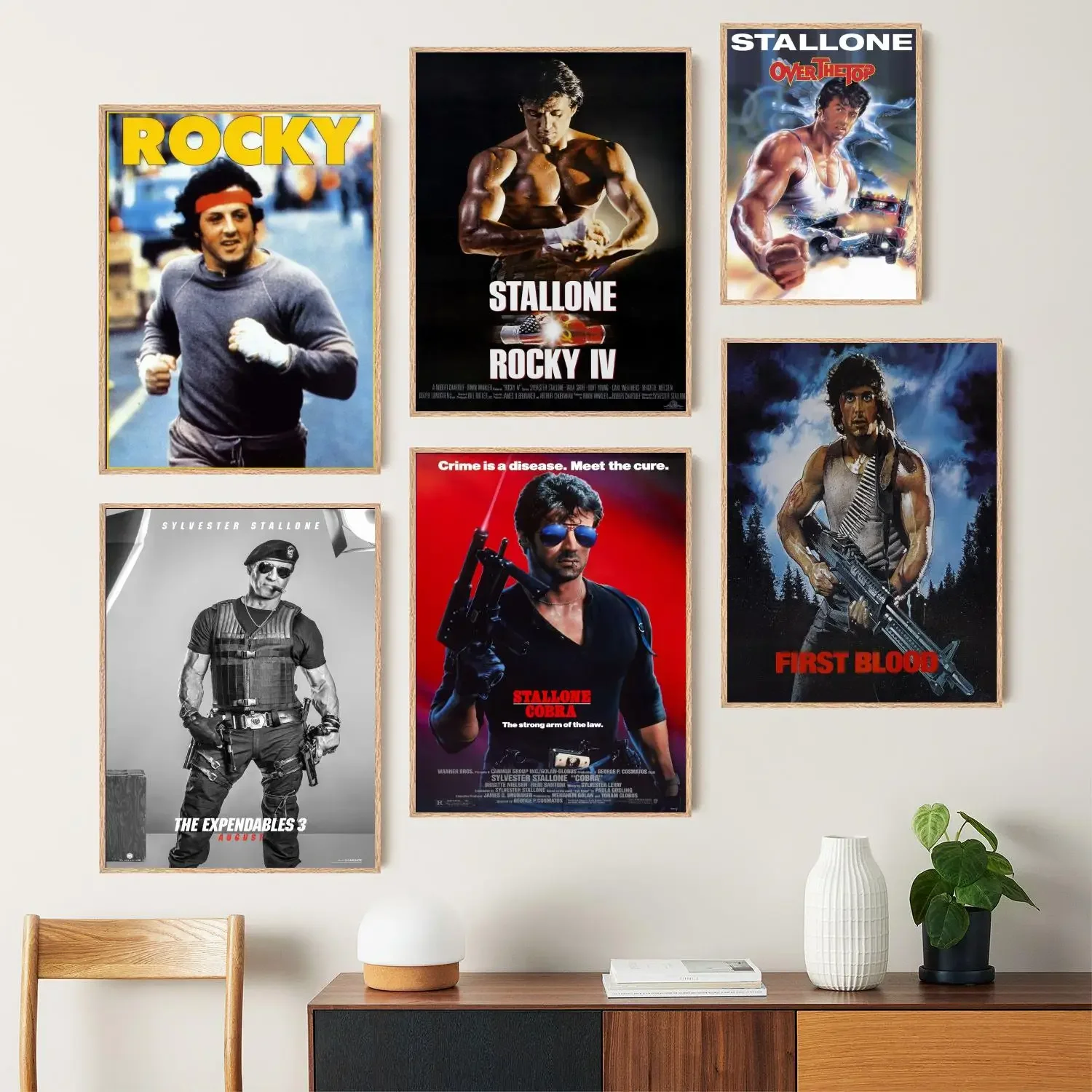 sylvester stallone Canvas Art Poster, Wall Art Picture Print, Modern Family Bedroom Decor Posters