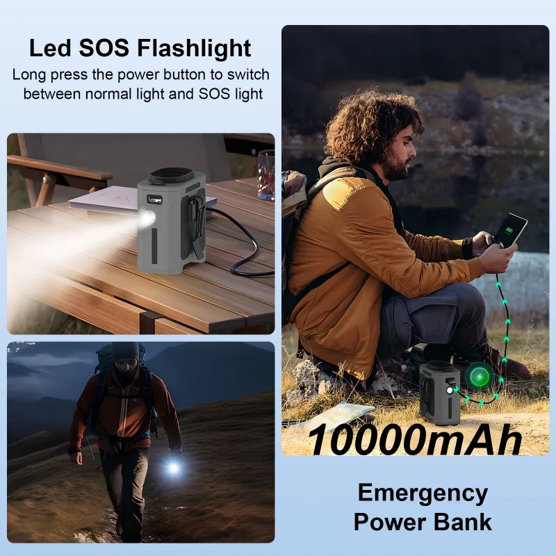 10000mAh Waist Fan Wearable Waist Fan 5 Speeds & Light 40H Hands-Free Cooling for Outdoor Jobsite Travel Long range for outdoor image 5