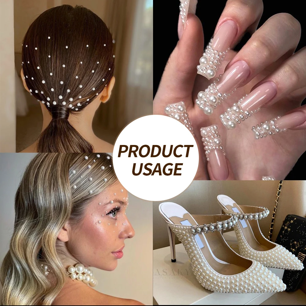 12 شبكات نصف جولة اللؤلؤ الخرز ثلاثية الأبعاد مسمار السحر 1.5/2/2.5/3/4/5 مللي متر الأبيض فلاتباك اللؤلؤ مجوهرات أظافر مسمار الحرفية اللؤلؤ الراين #5