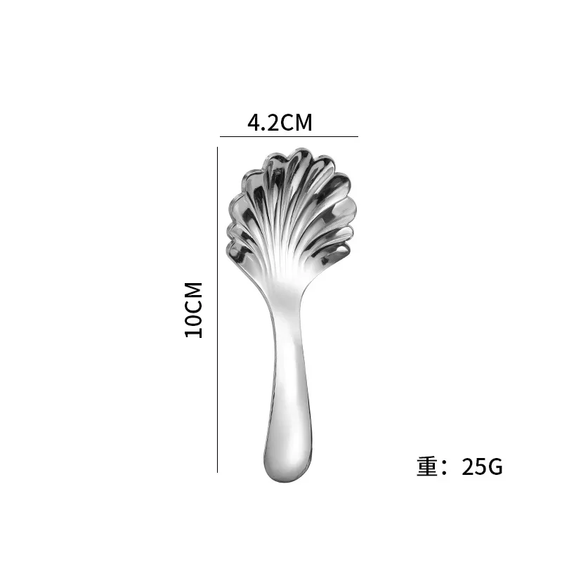 304 ze stali nierdzewnej krótkie uchwytem łyżeczka kreatywne muszle Mini łyżeczka prezent mała okrągła łyżka pozłacana łyżka do lodów