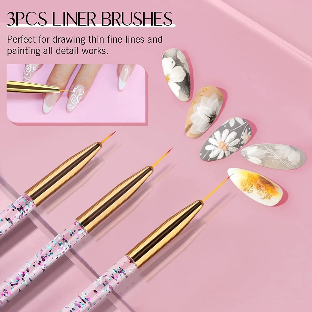 31pcs Design Supply Liner Brush Nail Art Brush Set Dotting Brush Drawing Pen Nail Painting Brush Set Dotting Brush Salon Use